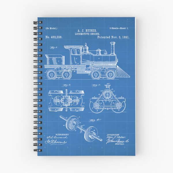 Item preview, Train Locomotive Patent - Steam Train Art - Blueprint designed and sold by patentpress.