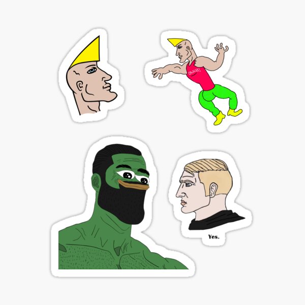 Giga Chad Meme Decal Sticker | Chad Thundercock Meme Sticker | Meme Gifts