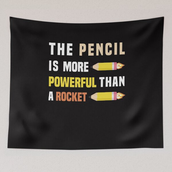 Item preview, The pencil is more powerful than a rocket, Funny Back to school designed and sold by Aimyashoppy.