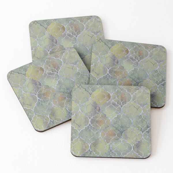 Item preview, Moroccan inspired..A tile effect design using muted grey, green and taupe designed and sold by ditzy-designs.