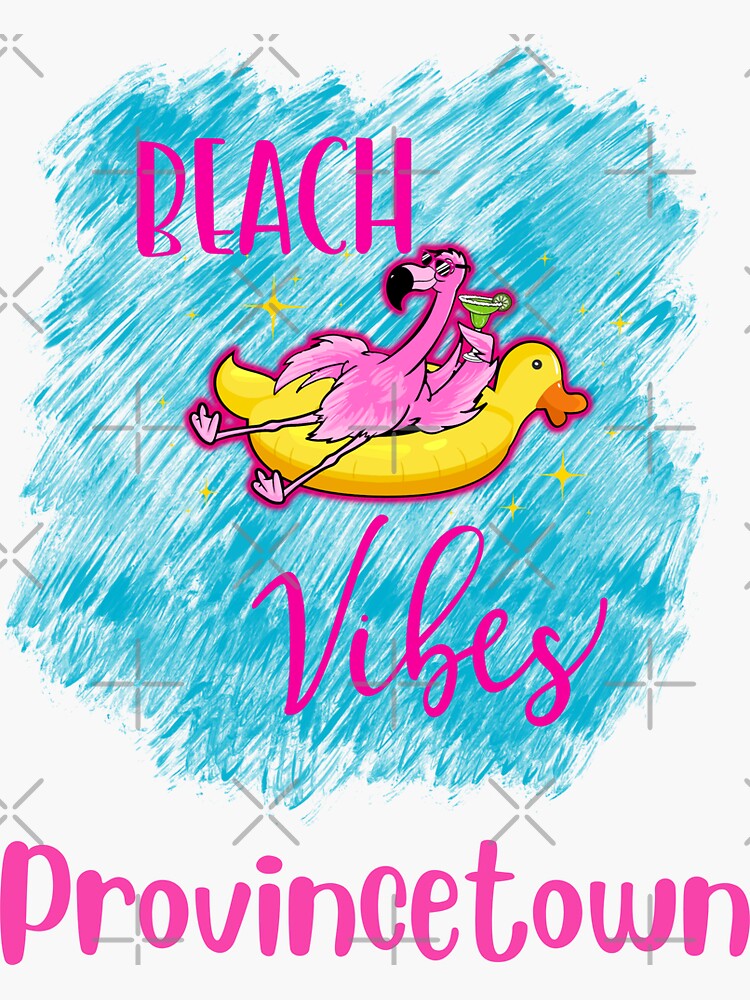 "Provincetown Beach Vibes Flamingo in Sunglasses in Rubber Ducky Pool
