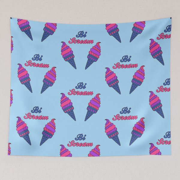 Item preview, Bi scream! Ice cream x the bisexual pride flag designed and sold by incurablehippie.
