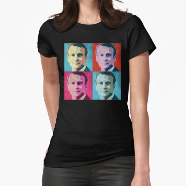Macron Pop Art T-shirt moulant