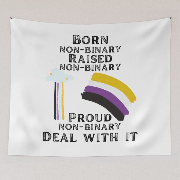 Item preview, Born non binary raised non binary proud non binary deal with it designed and sold by movie-popcorn.