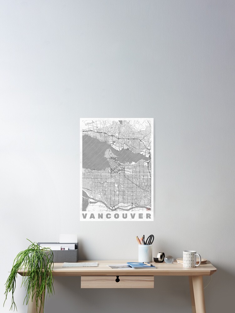 Thumbnail 1 of 3, Poster, Vancouver Map Line designed and sold by HubertRoguski.