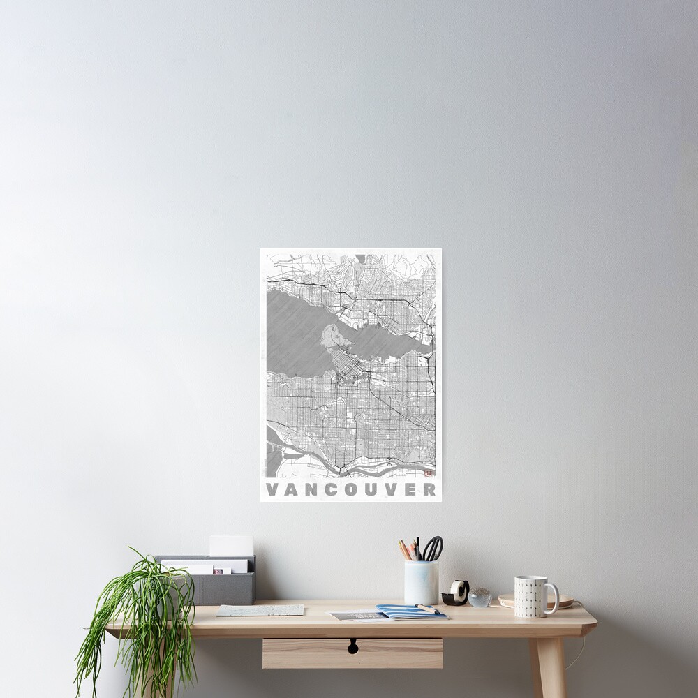 Vancouver Map Line Poster