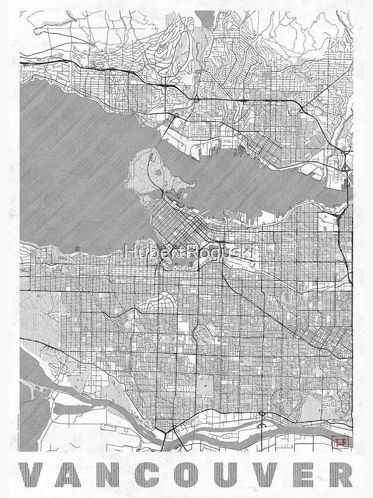 Thumbnail 3 of 3, Poster, Vancouver Map Line designed and sold by HubertRoguski.