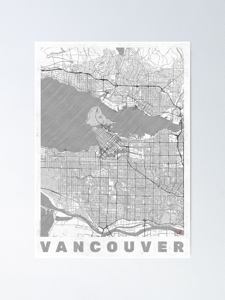 Thumbnail 2 of 3, Poster, Vancouver Map Line designed and sold by HubertRoguski.