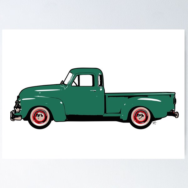 Item preview, Green 50s C Truck designed and sold by MandyCarsArts.