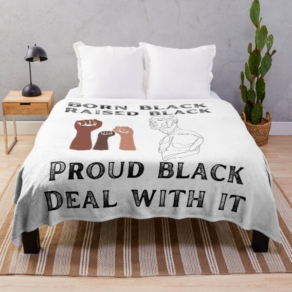 Item preview, Born black raised black proud black deal with it designed and sold by movie-popcorn.