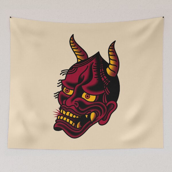 Item preview, Salty-Dog American Traditional Hannya Demon Noh Mask designed and sold by salty-dog.