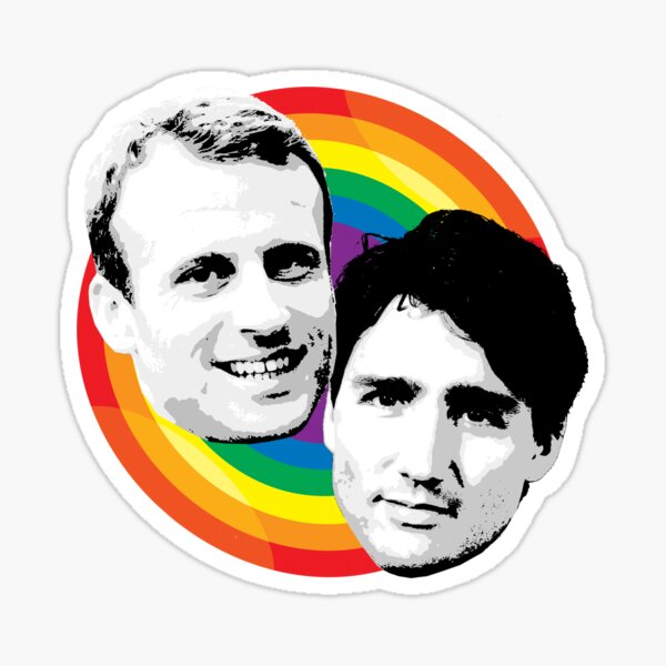 Macron et Trudeau Fierté Sticker