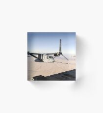 A MV-22 Osprey refuels midflight while another waits its turn. Acrylic Block
