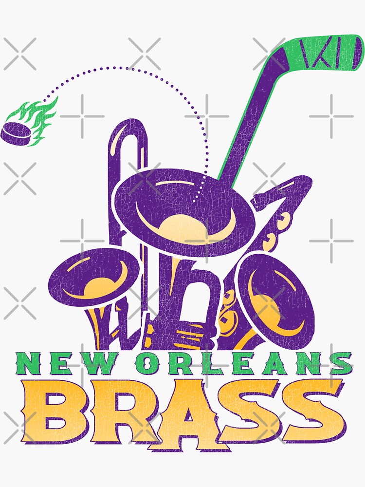 New Orleans Brass Retro Defunct Ice Hockey Sticker for Sale by