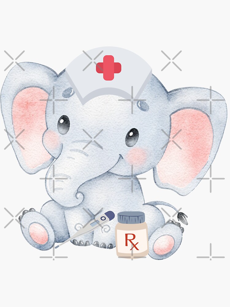 Watercolor Elephant Mom Baby PICU Gift, Retractable Metal Badge Reel, Nurse  Doc