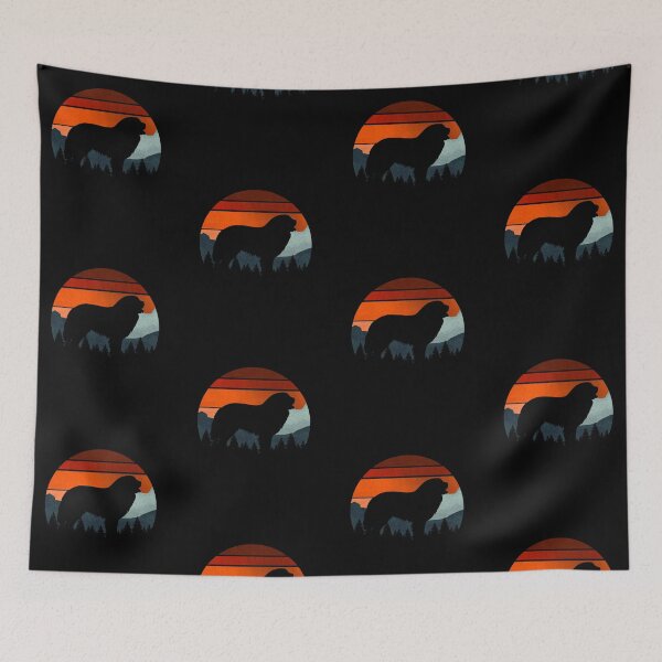 Item preview, Vintage Orange Sky Wilderness Bernese Mountain Dog Gift  designed and sold by Guarddogdrive.
