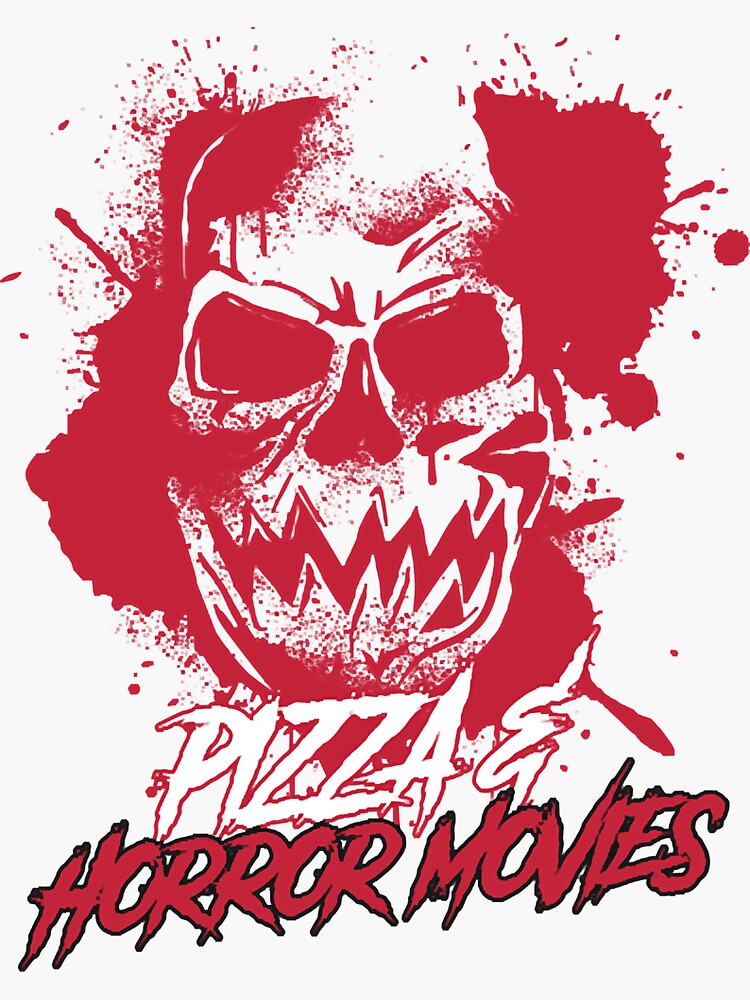 Pizza And Horror Movies Skull Halloween Sticker For Sale By Anh38 Redbubble 2546