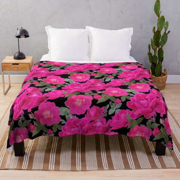 Item preview, Tossed Roses on Black Half-Drop Repeat 5748 designed and sold by Art in My Loft.