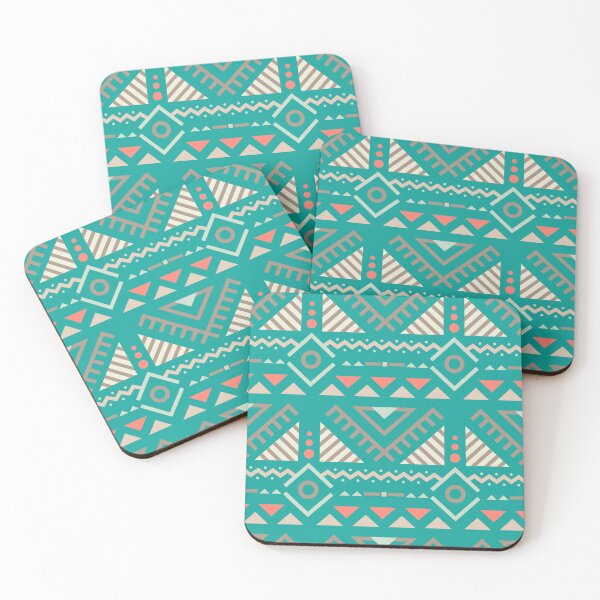 Item preview, Geometric Triangles Compilation in Rose Gold and Blue - Multicolor Boho Motif designed and sold by Yeldiz.