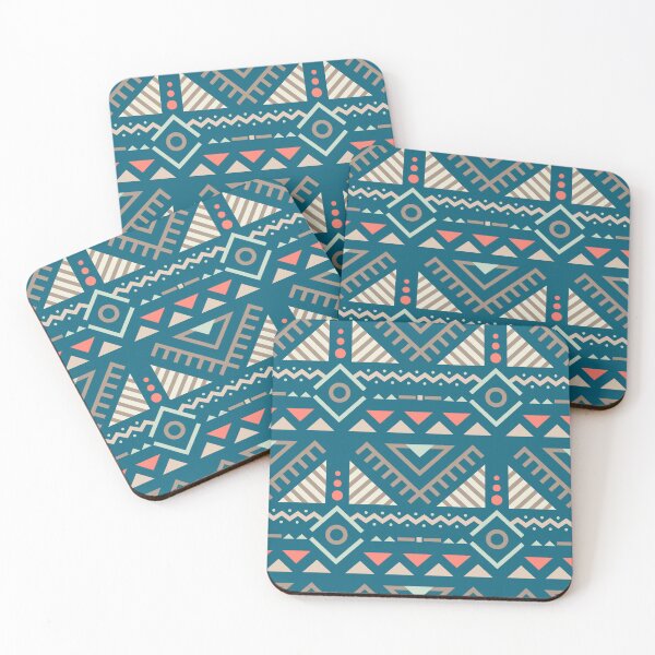 Item preview, Geometric Triangles Compilation in Rose Gold and Blue - Multicolor Boho Motif designed and sold by Yeldiz.