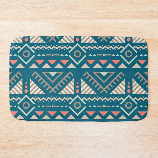 Item preview, Geometric Triangles Compilation in Rose Gold and Blue - Multicolor Boho Motif designed and sold by Yeldiz.