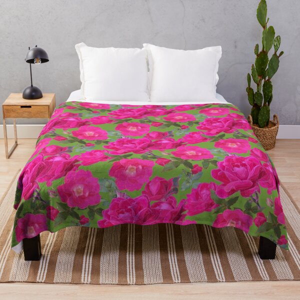 Item preview, Tossed Roses on Soft Green Half-Drop Repeat 5748 designed and sold by Art in My Loft.