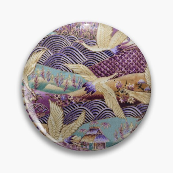 Item preview, Vintage Oriental Golden Birds Purple Landscape designed and sold by silviaol.