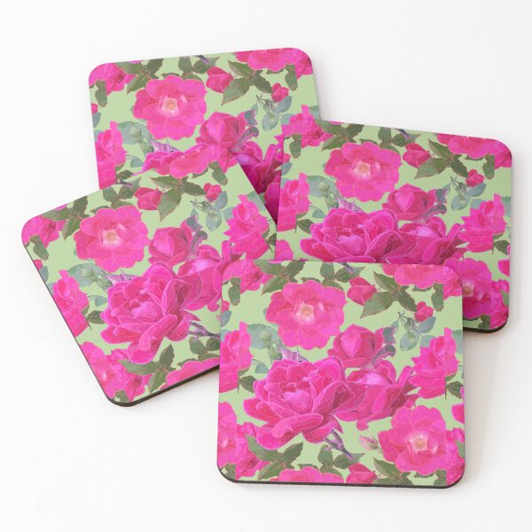 Artikelvorschau, Tossed Roses on Light Green Half-Drop Repeat 5748 entworfen und verkauft von Art in My Loft.