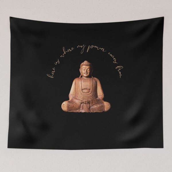 Artikelvorschau, Hölzernes Buddha-Statuen-Bodenkissen, entworfen und verkauft von MagicWolfStar.