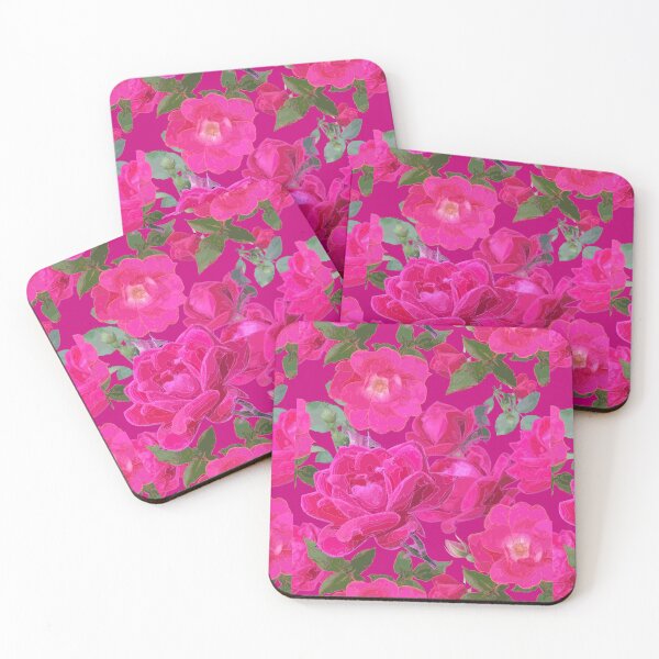 Artikelvorschau, Tossed Roses on Magenta Half-Drop Repeat 5748 entworfen und verkauft von Art in My Loft.