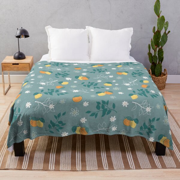 Item preview, Emerald Green with Lemons and Oranges Citrus Pattern Collection designed and sold by CJAura by Claire Jane Johnson.