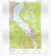 Póster USGS Topo Map Washington State WA Issaquah 241676 1950 24000