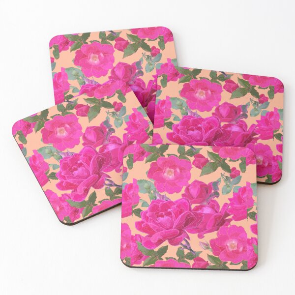 Artikelvorschau, Tossed Roses on Pale Peach Half-Drop Repeat 5748 entworfen und verkauft von Art in My Loft.
