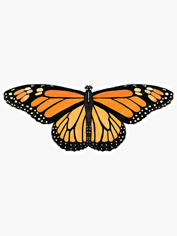 Monarch Butterfly Sticker For Sale By Omowens Redbubble 