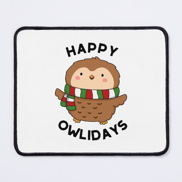Item preview, Happy Owlidays Funny Christmas Owl Puns designed and sold by punnybone.