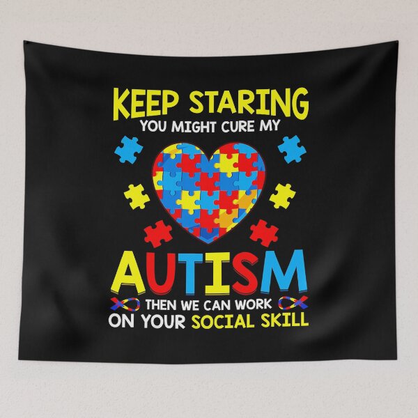 Item preview, Keep Staring You Might Cure My Autism Then We Can Work On Your Social Skill Autism Puzzle Gift designed and sold by HaaChris-Artis.