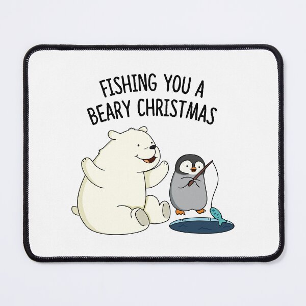 Item preview, Fishing You A Beary Christmas Polar Bear Puns designed and sold by punnybone.