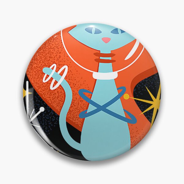 Item preview, Cute Atomic Space Cat in Vintage Retro Vibes  designed and sold by AvaBrown1.
