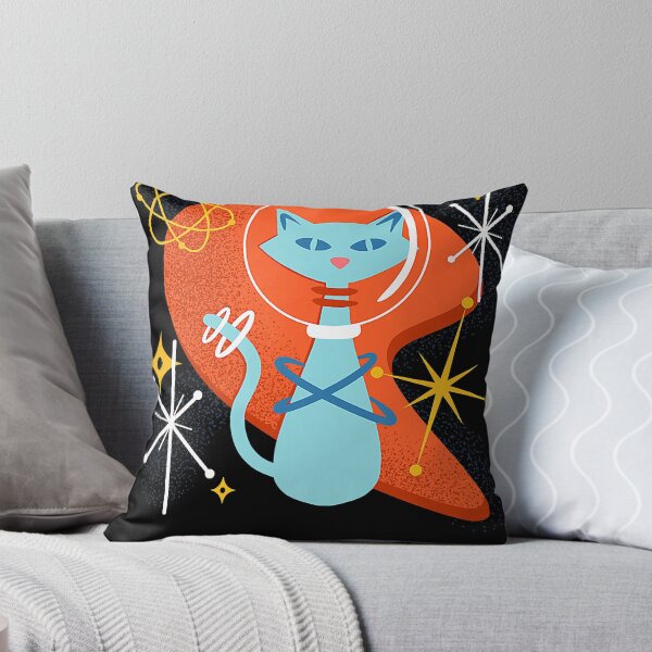 Item preview, Cute Atomic Space Cat in Vintage Retro Vibes  designed and sold by AvaBrown1.