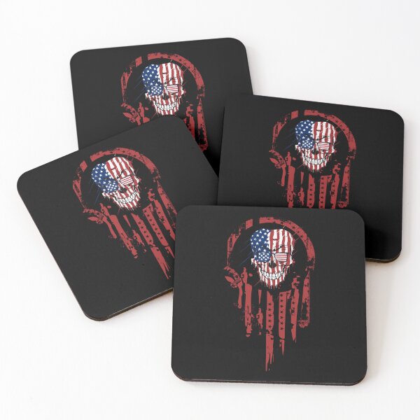 Item preview, American Warrior red and blue Skull designed and sold by mbensdesign.