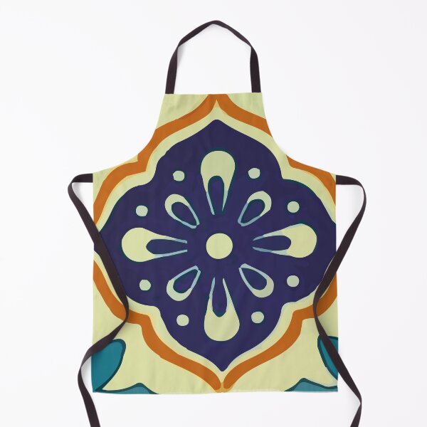 Item preview, Blue petals geometric pattern decorative mexican tile designed and sold by T-Mex.