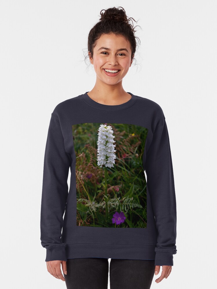 Alternate view of Irish White Orchid, Inishmore Pullover Sweatshirt