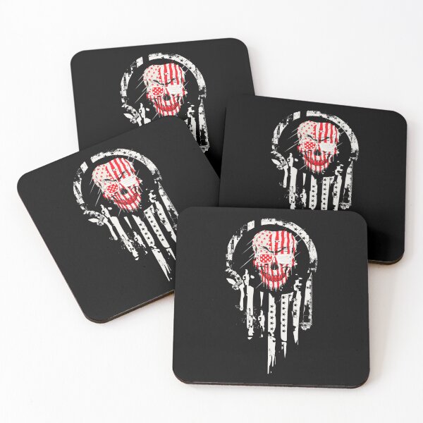Item preview, American Warrior red and white Skull designed and sold by mbensdesign.