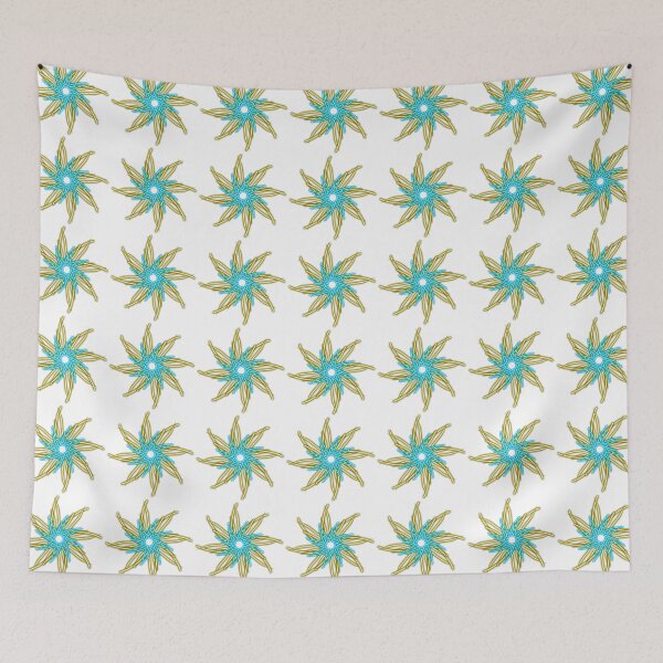 Item preview, Yellow and blue star, abstract art designed and sold by Meo Design.