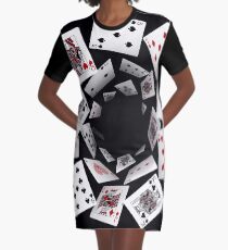 Fallende Karten T-Shirt Kleid