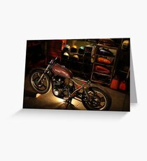 bike in the garage under construction Greeting Card