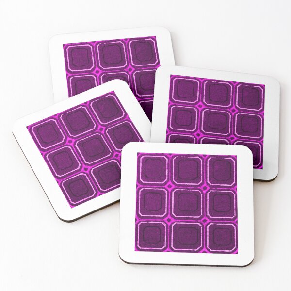 Item preview, Japanese Purple square pattern | Vintage Woodblock Print designed and sold by Art-by-Geoff.