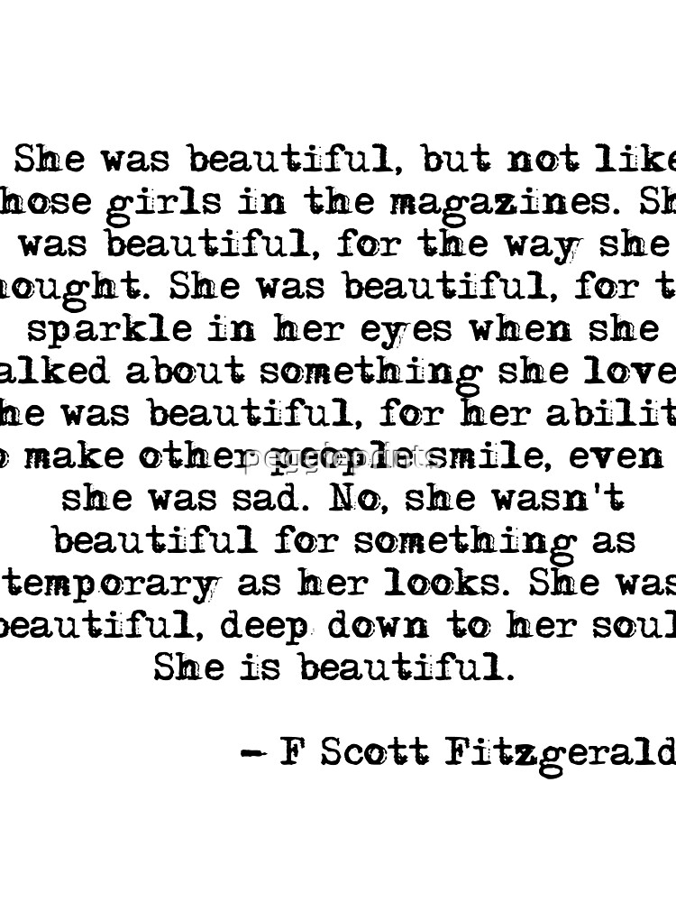 She was beautiful - F Scott Fitzgerald by peggieprints
