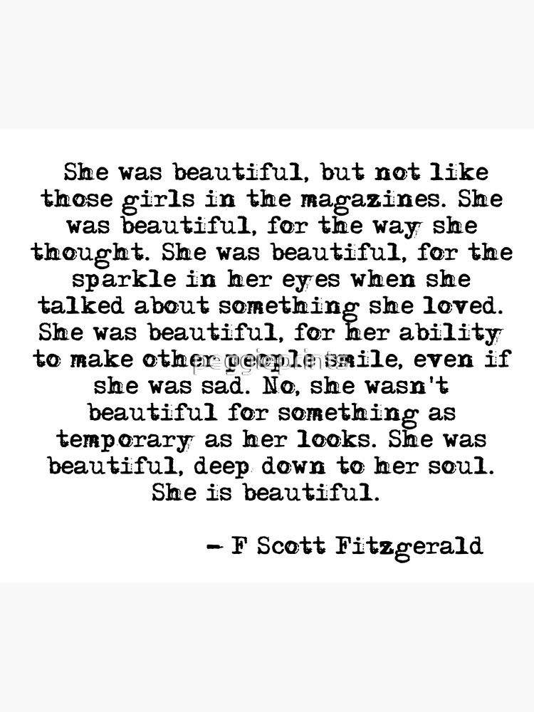 She was beautiful - F Scott Fitzgerald by peggieprints
