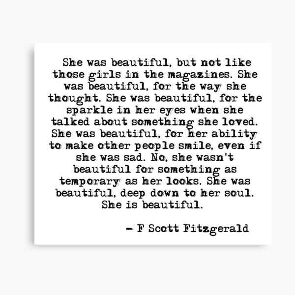 Aperçu de l'œuvre Elle était belle - F Scott Fitzgerald créée et vendue par peggieprints.